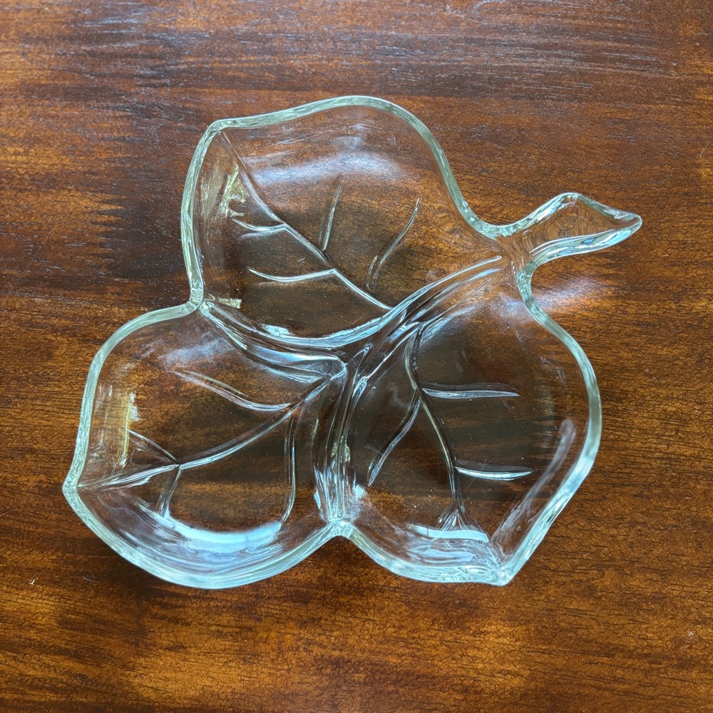 Vintage Candy Dish Hazel Atlas Leaf-Shaped Relish Dish